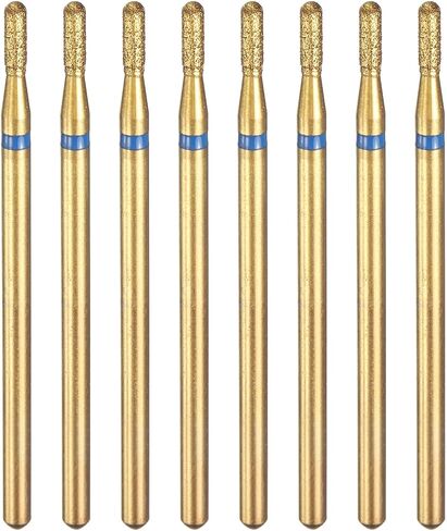 HARFINGTON 8pcs 200-230 Grits Diamond Grinding Bit 2.5mm Cylindrical Ball Head 2.35mm Shank 10mm Length Titanium Plated Stone Sanding Drill Bits Rotary Tool for Nails Grinding Polishing in Saudi Arabia