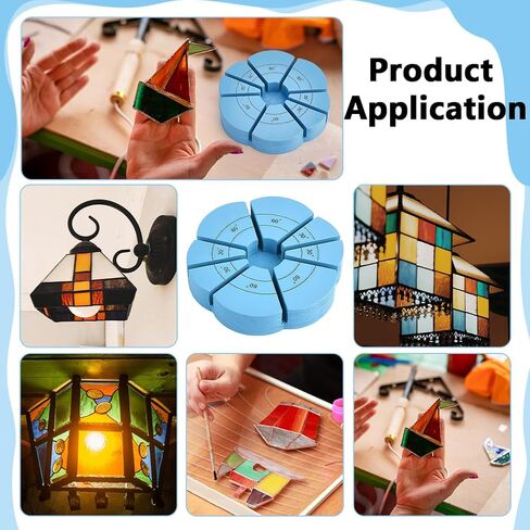 BENECREAT 30° Adjustable Pine Wood Stained Glass Jig, Yellow 3D Glass Soldering Tool for Stained Glass Projects and Artistic Creations, Slot: 4.5~5mm in Saudi Arabia