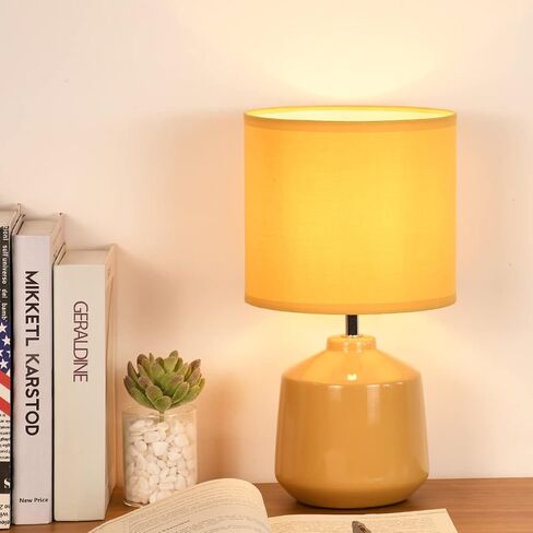 Lampwell Lena Modern Ceramic Bedside Table Lamp, Grey, 7.09H12.99IN, Bulb Excluded in Saudi Arabia