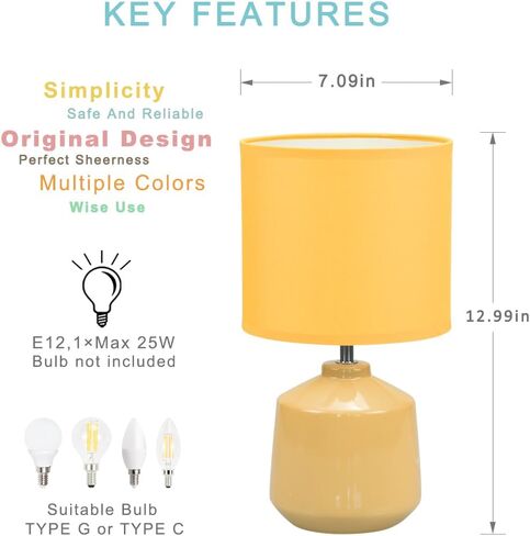 Lampwell Lena Modern Ceramic Bedside Table Lamp, Grey, 7.09H12.99IN, Bulb Excluded in Saudi Arabia