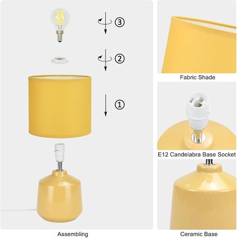Lampwell Lena Modern Ceramic Bedside Table Lamp, Grey, 7.09H12.99IN, Bulb Excluded in Saudi Arabia