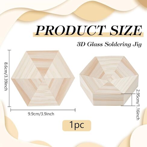 BENECREAT Wood 3D Glass Soldering Jig, Pentagon Stained Glass Succulent Soldering Jig 3D Soldering Tool for Precise Welding, DIY Glass Art Projects in Saudi Arabia