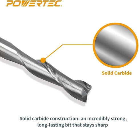 POWERTEC 73059 Spiral Router Bit and Router Subbase Centering Pin Set | Up Cut Solid Carbide CNC Router Bit in Saudi Arabia