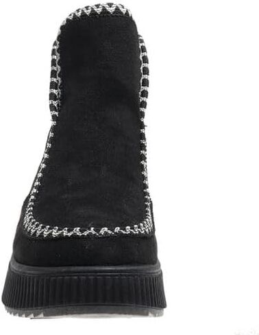Pierre Dumas Footwear Women’s Sandi-1 Faux Suede Bootie, Woven Stitch, Fur Lined Interior with Cushioned Insoles and 1.5-Inch Platform in Saudi Arabia