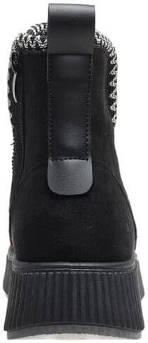 Pierre Dumas Footwear Women’s Sandi-1 Faux Suede Bootie, Woven Stitch, Fur Lined Interior with Cushioned Insoles and 1.5-Inch Platform in Saudi Arabia
