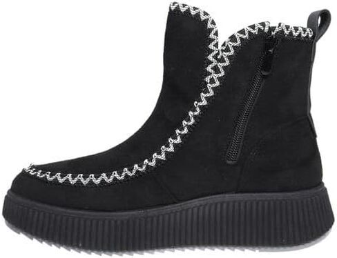 Pierre Dumas Footwear Women’s Sandi-1 Faux Suede Bootie, Woven Stitch, Fur Lined Interior with Cushioned Insoles and 1.5-Inch Platform in Saudi Arabia