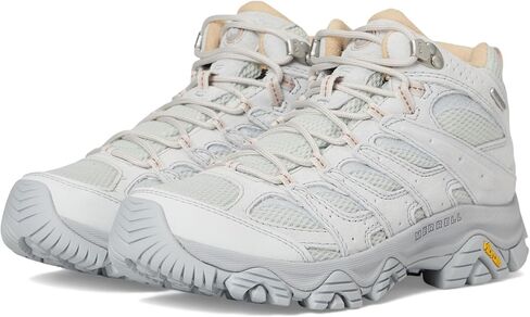 حذاء المشي لمسافات طويلة Moab 3 MID المقاوم للماء للنساء من Merrell، رمادي فابور، 8.5 in Saudi Arabia
