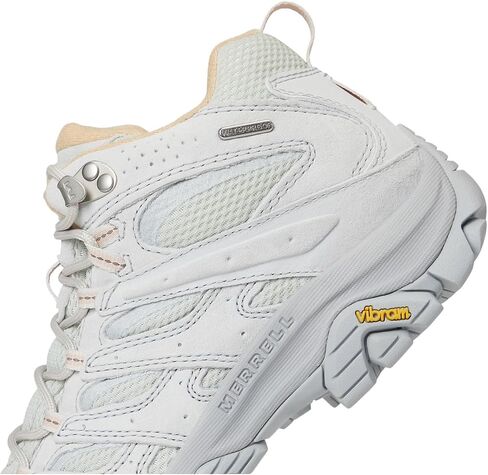 حذاء المشي لمسافات طويلة Moab 3 MID المقاوم للماء للنساء من Merrell، رمادي فابور، 8.5 in Saudi Arabia