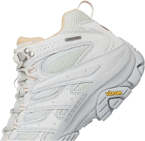 حذاء المشي لمسافات طويلة Moab 3 MID المقاوم للماء للنساء من Merrell، رمادي فابور، 8.5 in Saudi Arabia