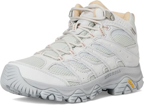 حذاء المشي لمسافات طويلة Moab 3 MID المقاوم للماء للنساء من Merrell، رمادي فابور، 8.5 in Saudi Arabia