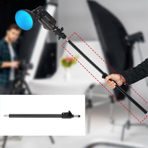 Photography Studio 45-74cm Adjustable Extension Rod Stick Pole for Light Microphone Arm Stand Bracket Extension Rod DualPurpose 3 8 1 4 Screw Head Adjustable Length 45cm to 74cm in Saudi Arabia