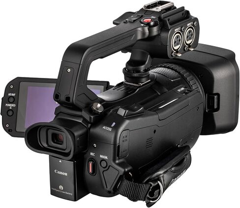 مجموعة كاميرا الفيديو Canon XA70 PAL بدقة 4K UHD / 25p مع بطاقتي ذاكرة سعة 128 جيجابايت + سماعات رأس استريو احترافية + حامل ثلاثي القوائم + حقيبة حمل + ضوء LED + مسجل ميكروفون لاسلكي رقمي صغير الحجم لشخصين in Kuwait
