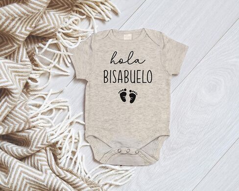 Hola Bis Abuelo Pregnancy Announcement Infant Bodysuit for Great Grandpa | Bisabuelo Y Bisbuela Gift in Saudi Arabia