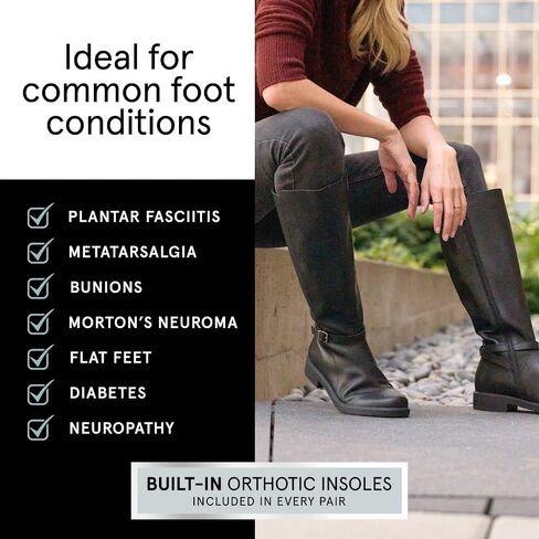 ABEO Compass Women's Tall Boots | Fall Boots for Women | Water Resistant Leather | Built-In Orthotic Insole | Comfortable Boots in Saudi Arabia