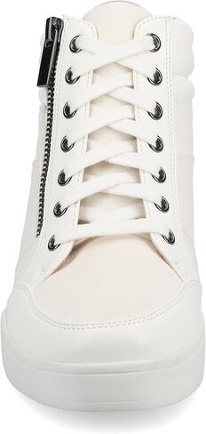 Journee Collection Women's Clarity Lace-Up Zippered Wedge Sneakers in Saudi Arabia