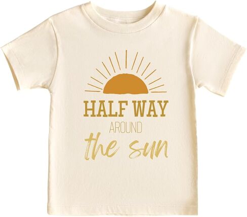 Half Way Around The Sun Half Birthday Baby Bodysuit, Newborn Outfit, Baby Clothes, Gift for Children in Saudi Arabia