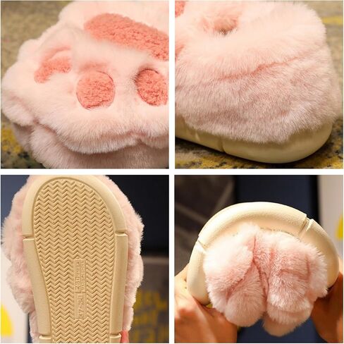 Cat Paw Slippers for Women Men Cute Animal House Fuzzy Winter Cotton Shoes Indoor Outdoor Warm Non-slip Soft in Saudi Arabia