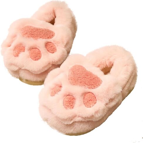 Cat Paw Slippers for Women Men Cute Animal House Fuzzy Winter Cotton Shoes Indoor Outdoor Warm Non-slip Soft in Saudi Arabia