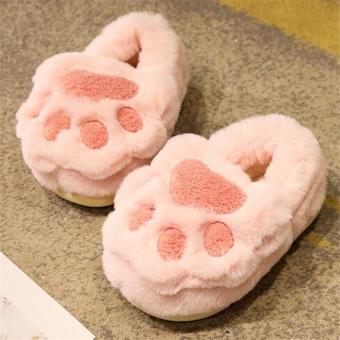 Cat Paw Slippers for Women Men Cute Animal House Fuzzy Winter Cotton Shoes Indoor Outdoor Warm Non-slip Soft in Saudi Arabia