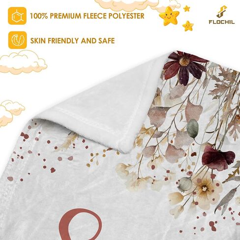 FLOCHIL Personalized Baby Blanket for Girls, Custom Baby Blanket with Name, Customized Baby Products, Gift for Baby, Newborn, Baby Shower (Floral 2) in Saudi Arabia