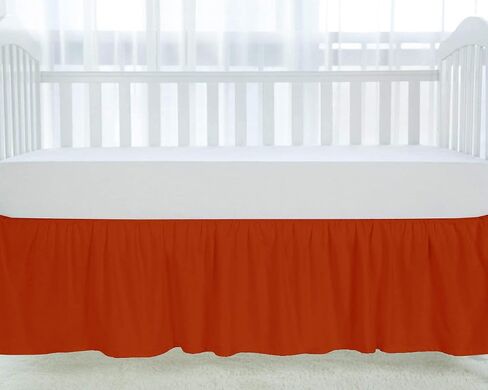 100% Egyptian Cotton, Nursery Crib Toddler (28" x 52" + 14") 800 Thread Count Crib Skirt Dust Ruffle, Bedding Skirts for Baby Boys or Girls, 14" Drop, Sage Solid in Saudi Arabia