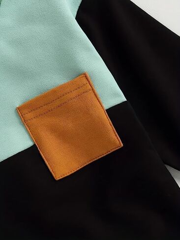 Kids' Long Sleeve Top & Pants Set - Two-Tone Colorblock for Spring & Autumn in Saudi Arabia