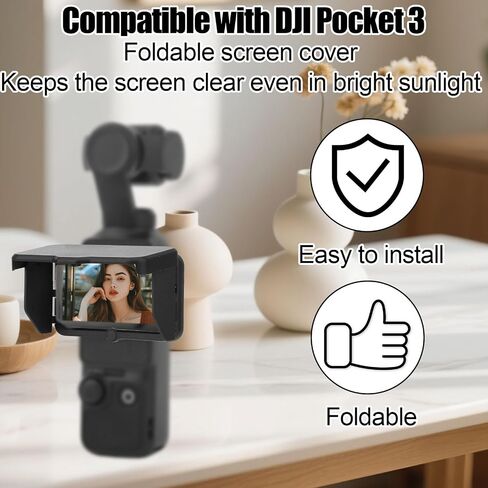 مظلة شاشة لجيب DJI OSMO 3، غطاء حماية محمول مضاد للوهج قابل للطي في الهواء الطلق، غطاء حماية محمول لشاشة LCD ملحق كاميرا حاجب الشمس المدمج in Saudi Arabia