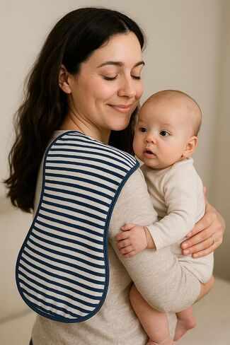 Tom Tom's Kids + Baby Organic Burp Cloths - Pack of 5 - Navy and French Blue in Saudi Arabia
