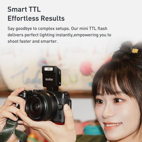فلاش كاميرا صغير GODOX iT20S TTL - 700+ ومضة، إعادة تدوير 1.5 ثانية، 6 مستويات (طاقة 1/32-1/1)، بطارية ليثيوم مدمجة، موزع مغناطيسي ومرشحات، متوافق مع كاميرات سوني (أسود) in Saudi Arabia