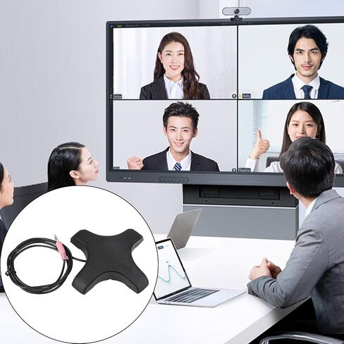 ميكروفونات مؤتمرات متعددة الاتجاهات مقاس 3.5 مم مع خاصية التقاط الصوت بزاوية 360 درجة وإلغاء الضوضاء الأكثر ذكاءً لمكالمات الفيديو والألعاب S in Kuwait