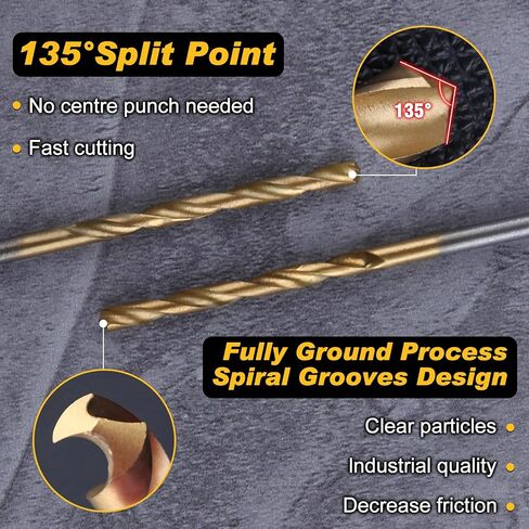 60Pcs Mini Titanium Twist Drill Bit Set 1mm-3.5mm 135 Degree Tip HSS Bits Metric High Speed Steel Set Micro Drill Bits in Saudi Arabia