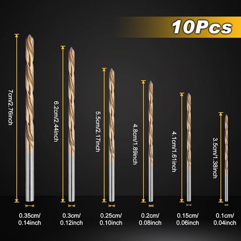60Pcs Mini Titanium Twist Drill Bit Set 1mm-3.5mm 135 Degree Tip HSS Bits Metric High Speed Steel Set Micro Drill Bits in Saudi Arabia