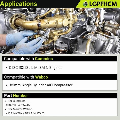 4089238 4025245 Air Compressor Head Repair Kit 85mm Single Cylinder Compatible with Cummins C ISC ISX ISL L M ISM N Engines Compatible with Wabco 9111549292 in Saudi Arabia