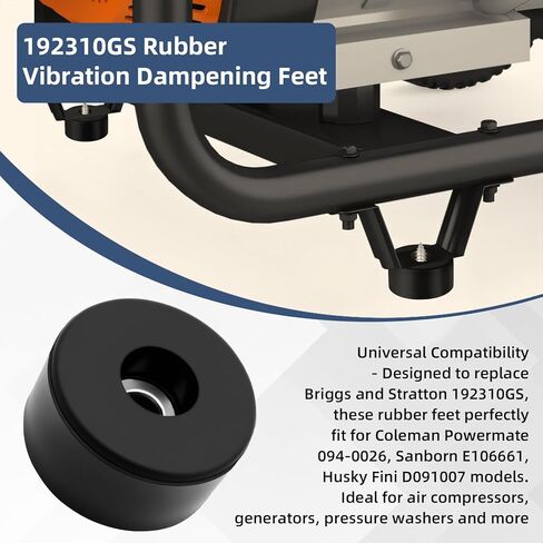 192310GS عازل ضاغط الهواء قواعد مطاطية للقدم متوافقة مع كولمان باور ميت سانبورن 094-0026 E106661 للعديد من الضواغط ومولدات الضواغط وغسالات الضغط ووسادة قدم مضادة للاهتزاز 4 قطع in Kuwait