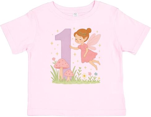 inktastic 1st Birthday Fairy with Mushrooms and Flowers Baby T-Shirt in Saudi Arabia