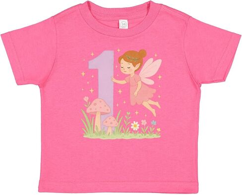 inktastic 1st Birthday Fairy with Mushrooms and Flowers Baby T-Shirt in Saudi Arabia