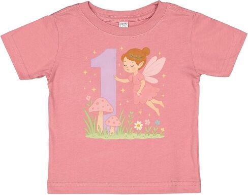 inktastic 1st Birthday Fairy with Mushrooms and Flowers Baby T-Shirt in Saudi Arabia