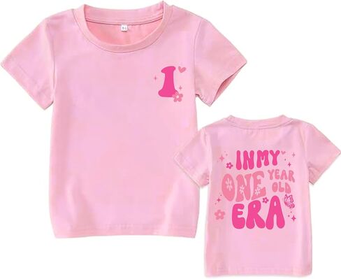 Birthday Kids Toddler Baby Girls Shirt in My One/Two Year Old Era Tshirt Young Wild Tee Tops in Saudi Arabia