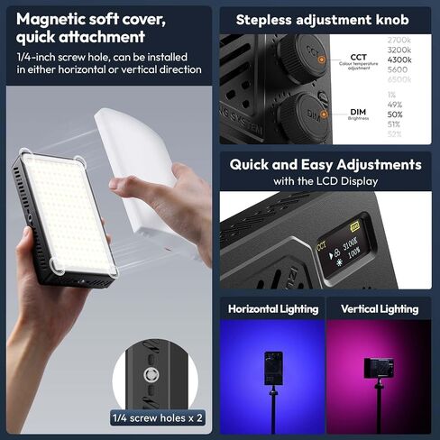 ULANZI BG5 Handheld Battery Grip and 40W Portable RGB Video Light in Saudi Arabia