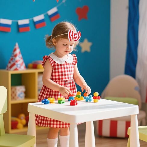 baotongle 4pcs 4th of July Baby Headband Set Patriotic Hair Bows and Nylon Headband for Newborns and Toddler Girls in Saudi Arabia