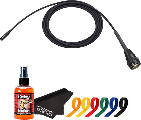 Sony ECM-90BC Ultra-Compact Dual-Diaphragm Electret Condenser Microphone – Professional Lavalier Mic – Ideal for Film, Interviews & Presentations| Cable Ties | Microfiber Cloth | Microphone Cleaner in Saudi Arabia