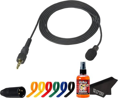 Sony ECM-X7BMP Electret Condenser Lavalier Microphone – Pro Lapel Mic with 1/8 Mini Jack for UWP Transmitters– for Presentations, Theater, & Broadcast | Mini Jack to XLR Converter | Cable Ties | More in Saudi Arabia