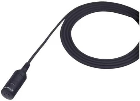 ميكروفون Sony ECM-66BC Lavalier - ميكروفون احترافي بمكثف إلكتريت على شكل طية صدر السترة - مثالي للبث والمسرح والخطابة العامة والمقابلات | علاقات الكابلات | قماش مايكروفايبر | منظف ​​الميكروفون in Kuwait