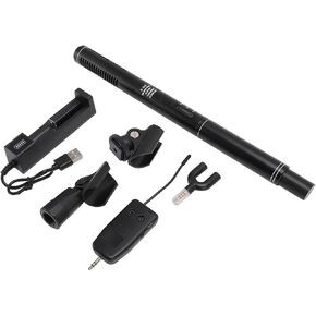 Dpofirs Photography Microphone, 11 Inch Professional Clear Sound High Sensitivity Black Condenser Interview Mic 2.4G Wireless for Live Streaming in Kuwait