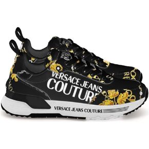 VERSACE JEANS COUTURE Womens Baroque-Print Black Chunky Sneakers in Saudi Arabia