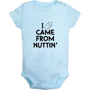 iDzn Babies I Came From Nuttin' Funny Rompers Newborn Bodysuits Infant Jumpsuits 0-24 Months Kids Cotton Graphic Outfits in Saudi Arabia