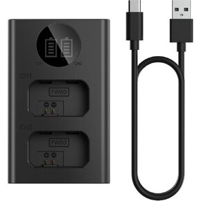NP-FW50 Dual Cameras Battery Charger for Sony ZV-E10 Alpha A6000 A6300 A6400 A6500 A7 A7II A7S A7S2 A7SII A7R A7R2 A7RII Cameras Power in Saudi Arabia