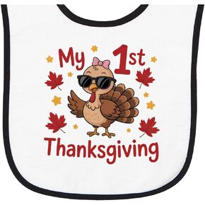 inktastic My 1st Thanksgiving Baby Terry Cloth Bib in Kuwait