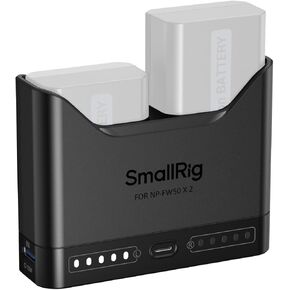 SMALLRIG NP-FW50 Battery Charger for Sony, 2h Dual Slot Camera Charger with 11W USB-C Port, Full Compatible with Sony A6000 A6100 A6300 A6400 ZV-E10 A7 A7S A7R A7SII A7RII A5000 A5100 ILCE-QX1 in Saudi Arabia