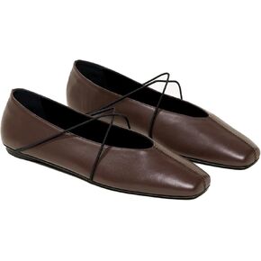 Criss Cross Strap Ballet Flats for Women Square Toe Mary Jane Flats Shoes Comfortable Slip On Ballerina Shoes in Saudi Arabia